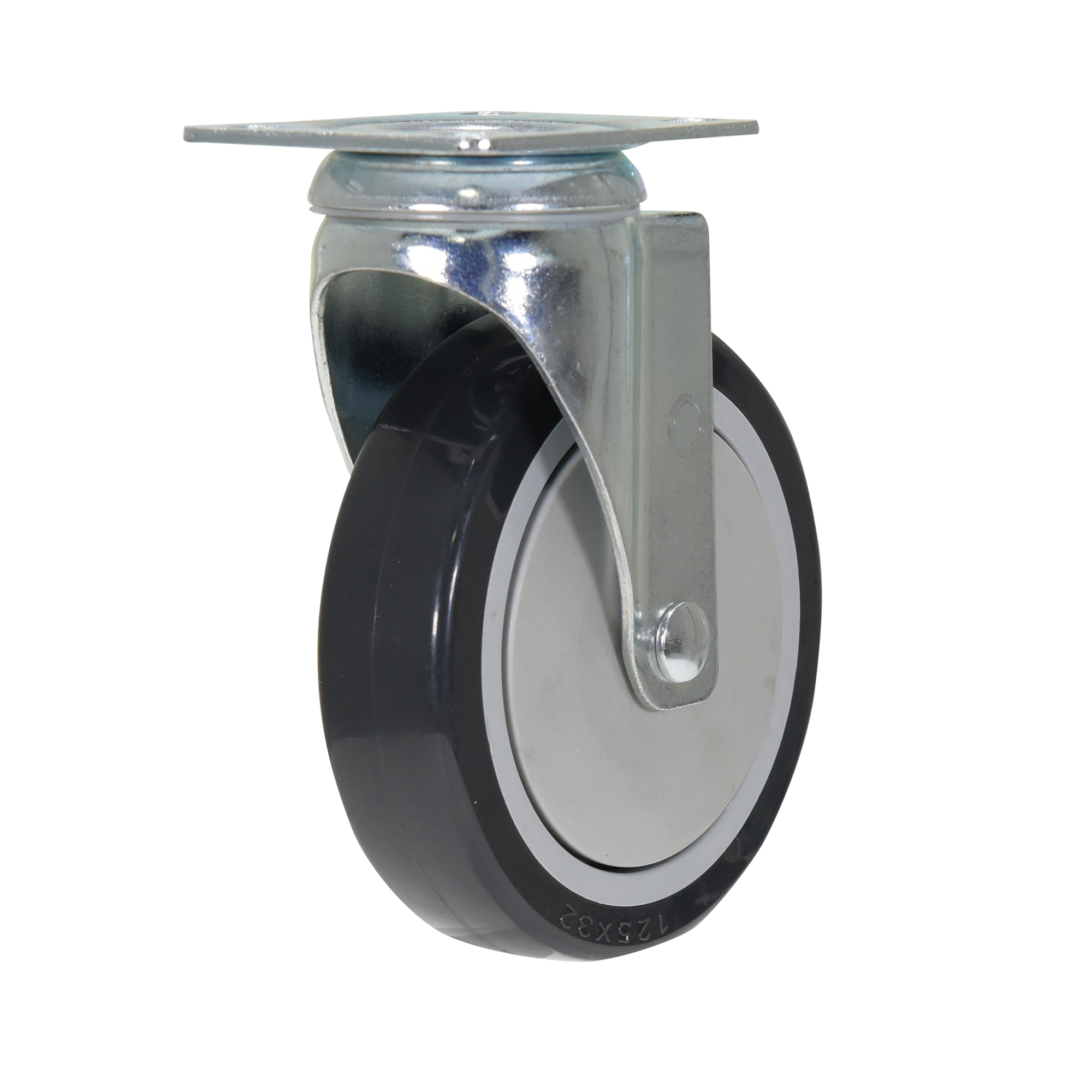 Vestil Polyurethane Swivel Caster - 5in. x 1in., Gray, Zinc-Plated, Model# CST-B28-5X1PUP-S